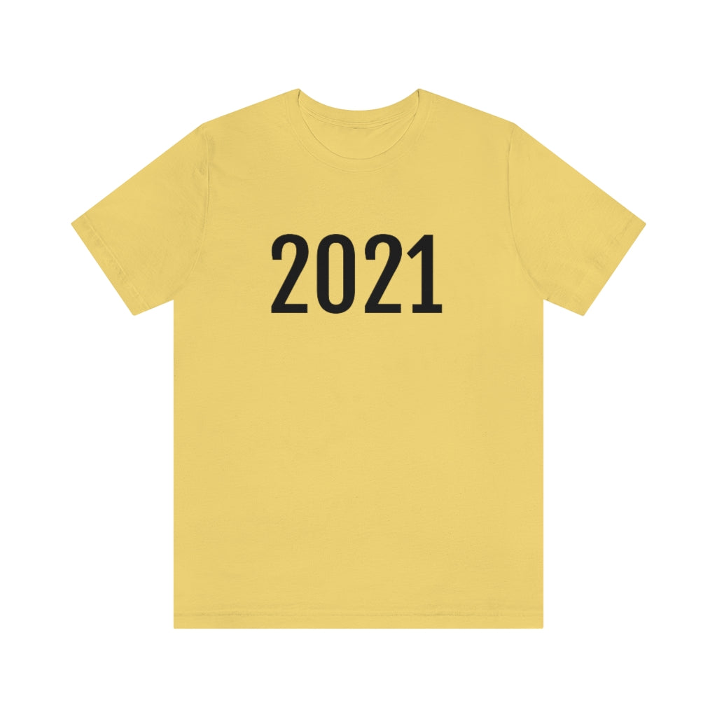 T-Shirt with Number 2021 On | Numbered Tee Yellow T-Shirt Petrova Designs