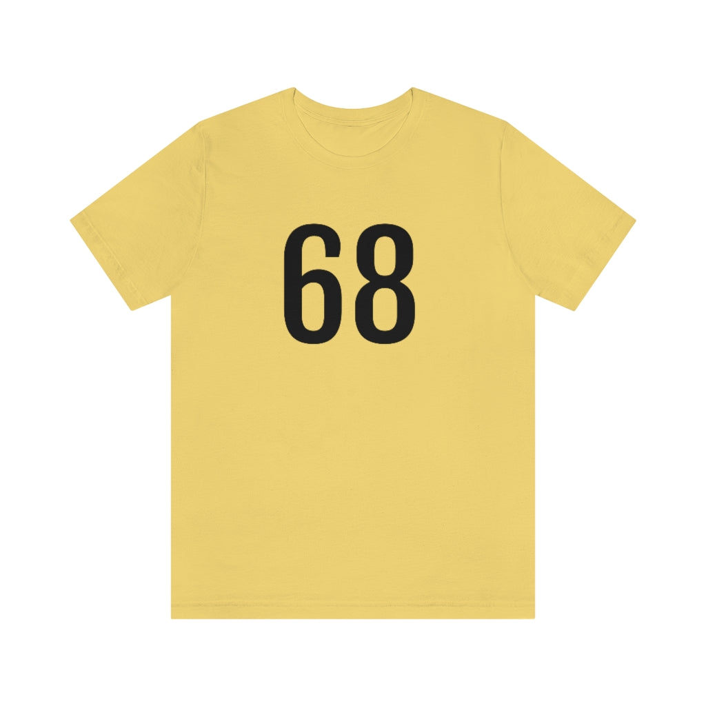 T-Shirt with Number 68 On | Numbered Tee Yellow T-Shirt Petrova Designs