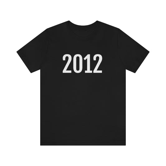 T-Shirt with Number 2012 On | Numbered Tee Black T-Shirt Petrova Designs