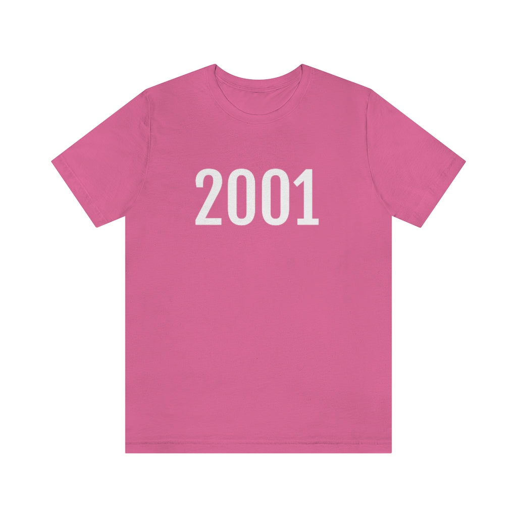 T-Shirt with Number 2001 On | Numbered Tee Charity Pink T-Shirt Petrova Designs
