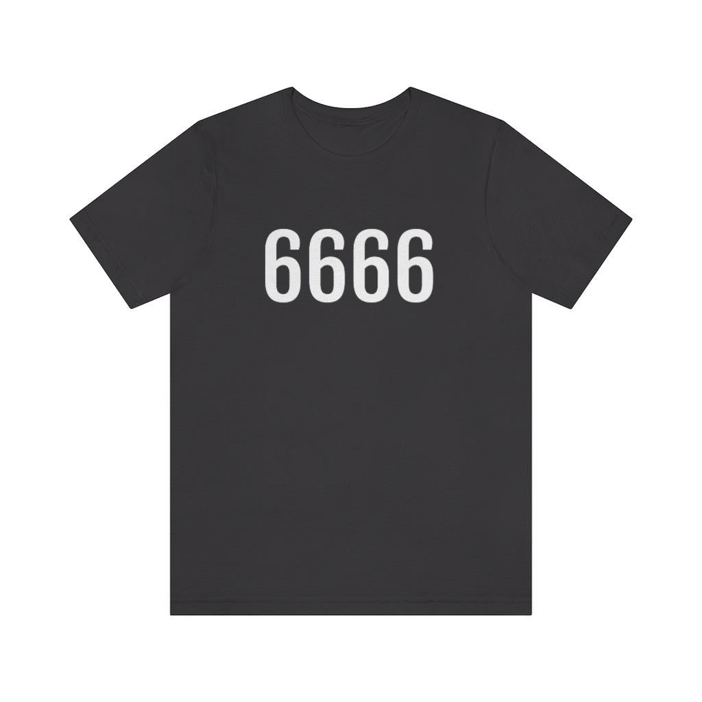 T-Shirt with Number 6666 On | Numbered Tee Dark Grey T-Shirt Petrova Designs