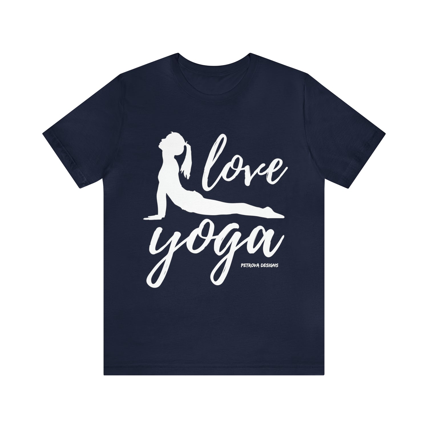 Navy T-Shirt Tshirt Design Gift for Friend and Family Short Sleeved Shirt Yoga Petrova Designs
