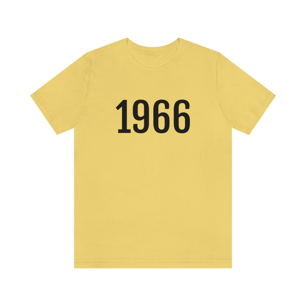 T-Shirt with Number 1966 On | Numbered Tee Yellow T-Shirt Petrova Designs