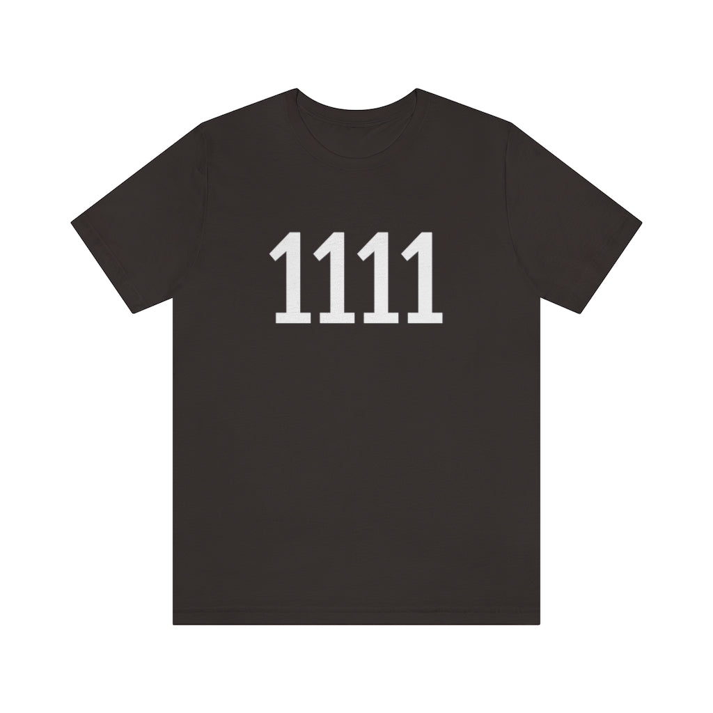 T-Shirt with Number 1111 On | Numbered Tee Brown T-Shirt Petrova Designs