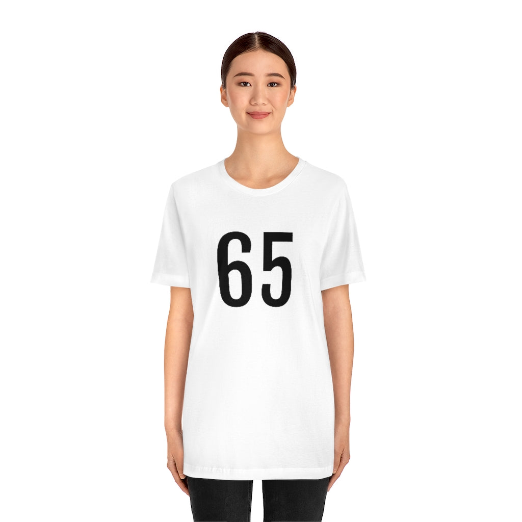 T-Shirt with Number 65 On | Numbered Tee T-Shirt Petrova Designs