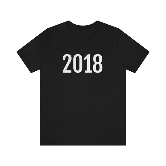 T-Shirt with Number 2018 On | Numbered Tee Black T-Shirt Petrova Designs