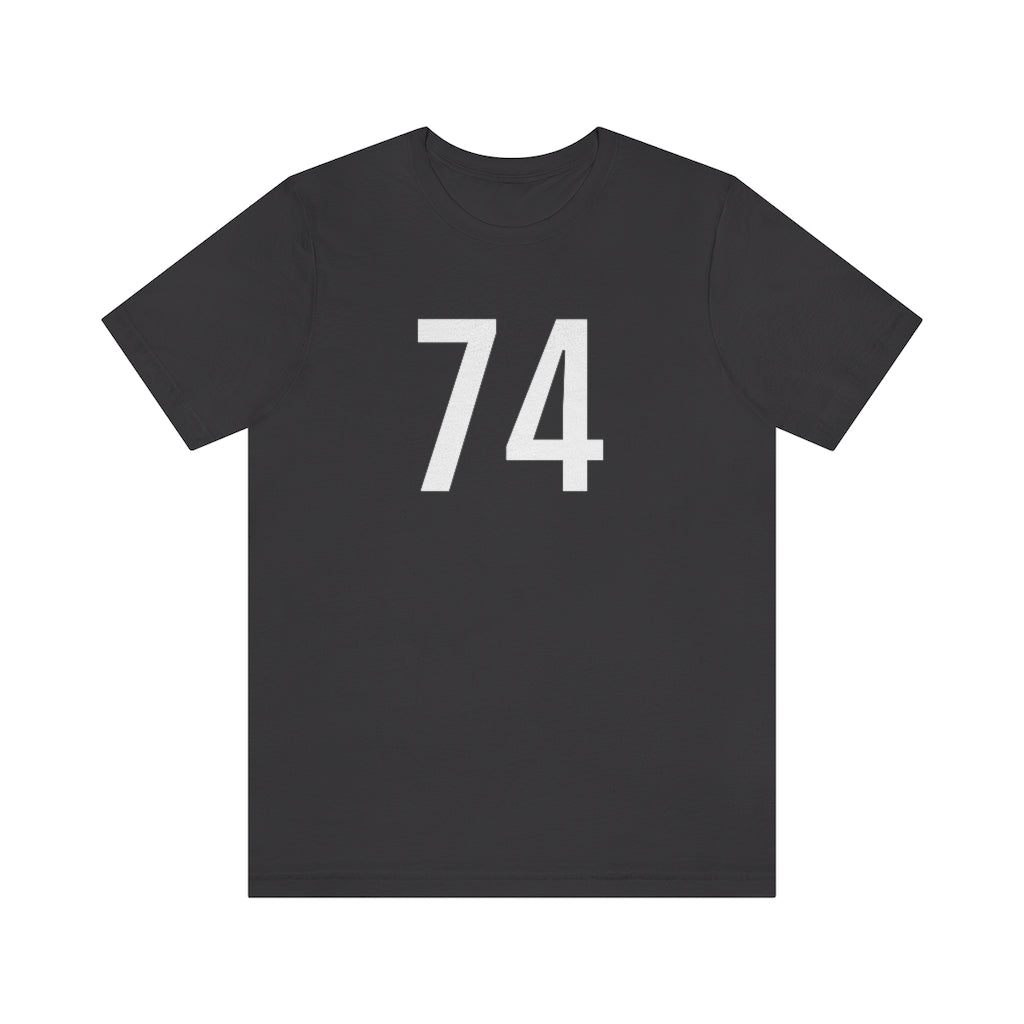 T-Shirt with Number 74 On | Numbered Tee Dark Grey T-Shirt Petrova Designs