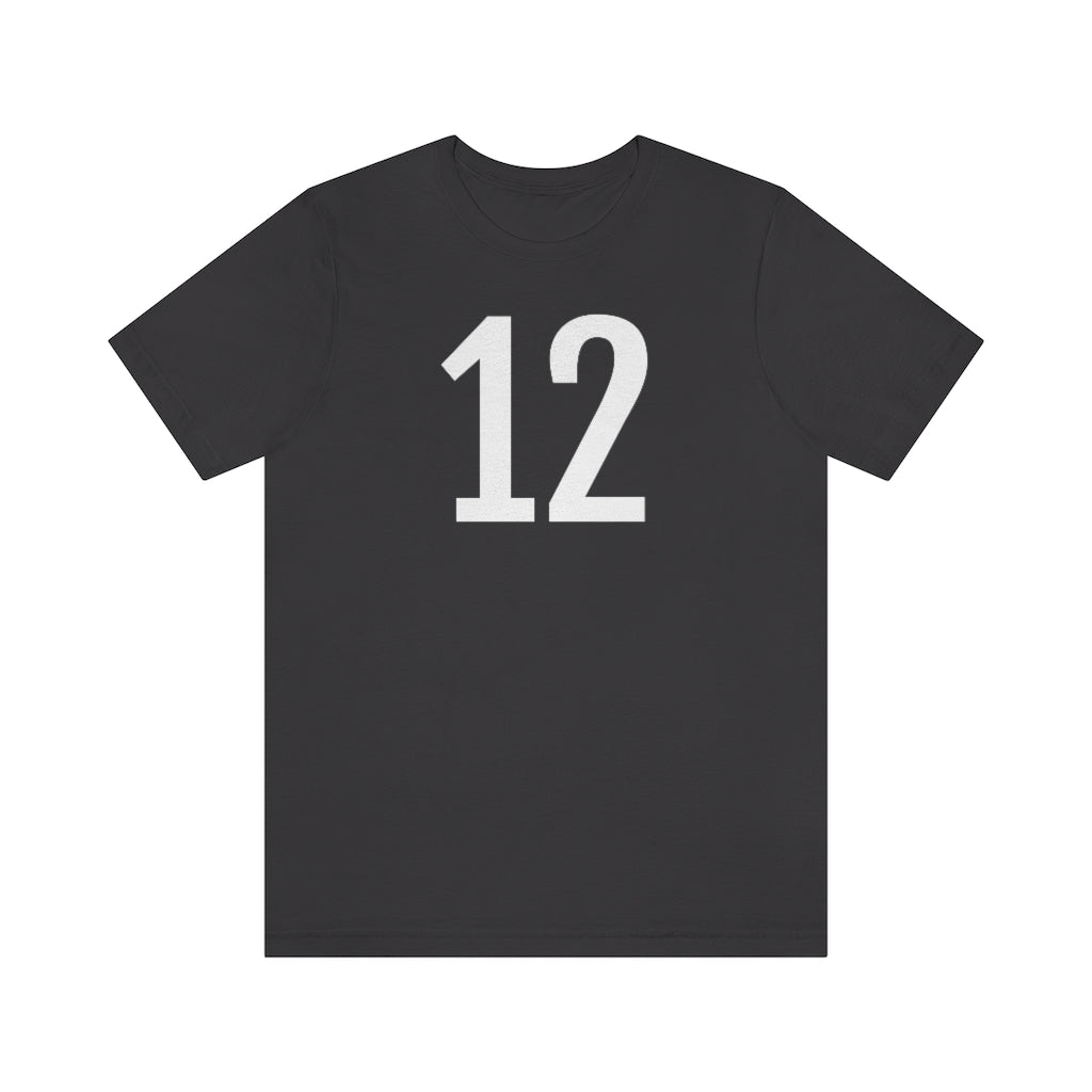 T-Shirt with Number 12 On | Numbered Tee Dark Grey T-Shirt Petrova Designs