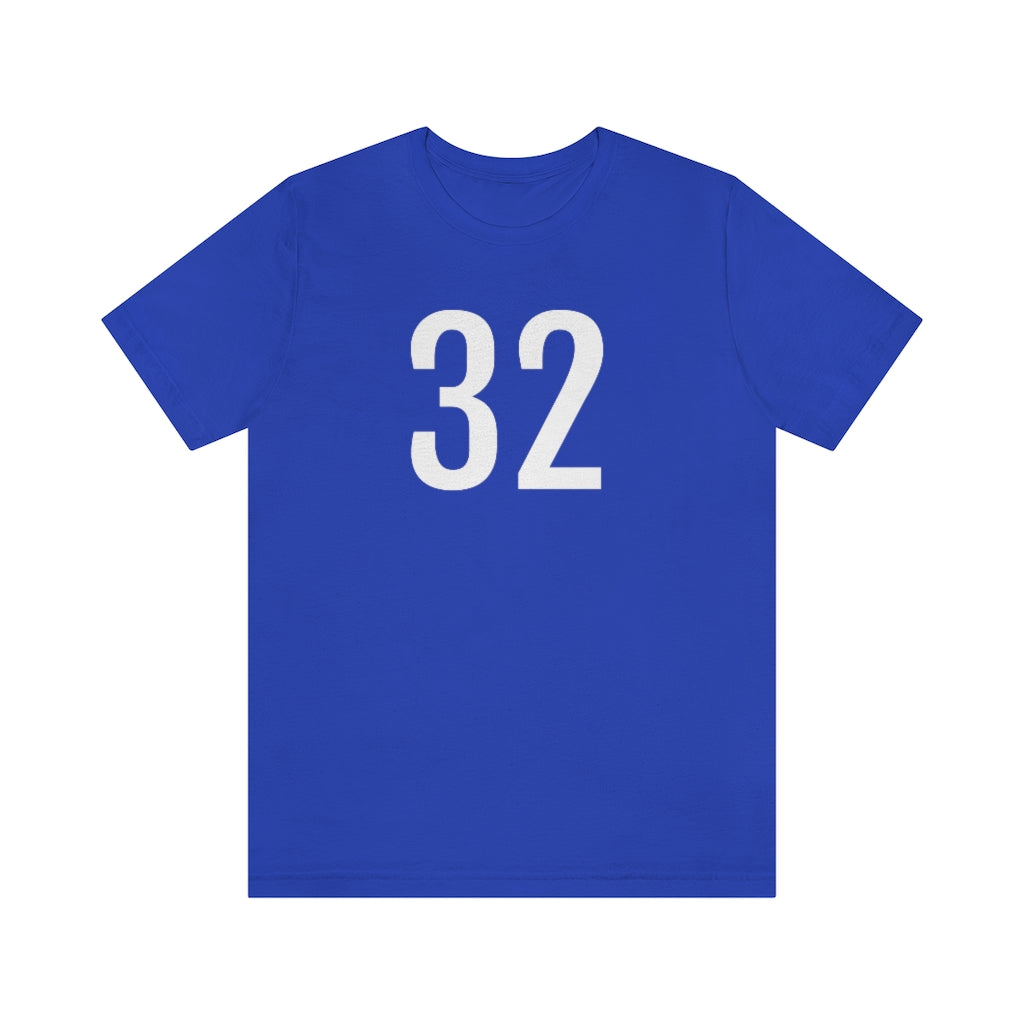 T-Shirt with Number 32 On | Numbered Tee True Royal T-Shirt Petrova Designs