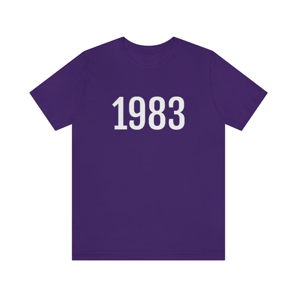 T-Shirt with Number 1983 On | Numbered Tee Team Purple T-Shirt Petrova Designs