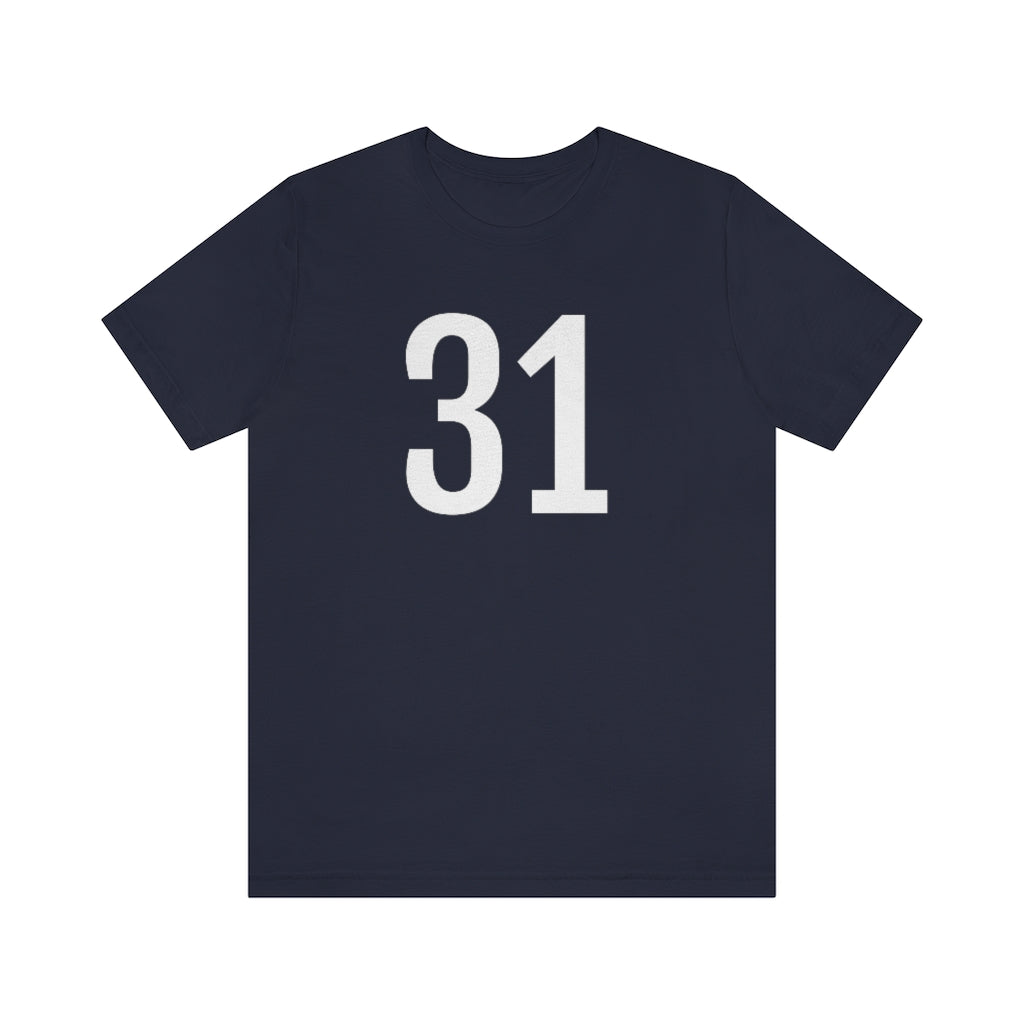 T-Shirt with Number 31 On | Numbered Tee Navy T-Shirt Petrova Designs