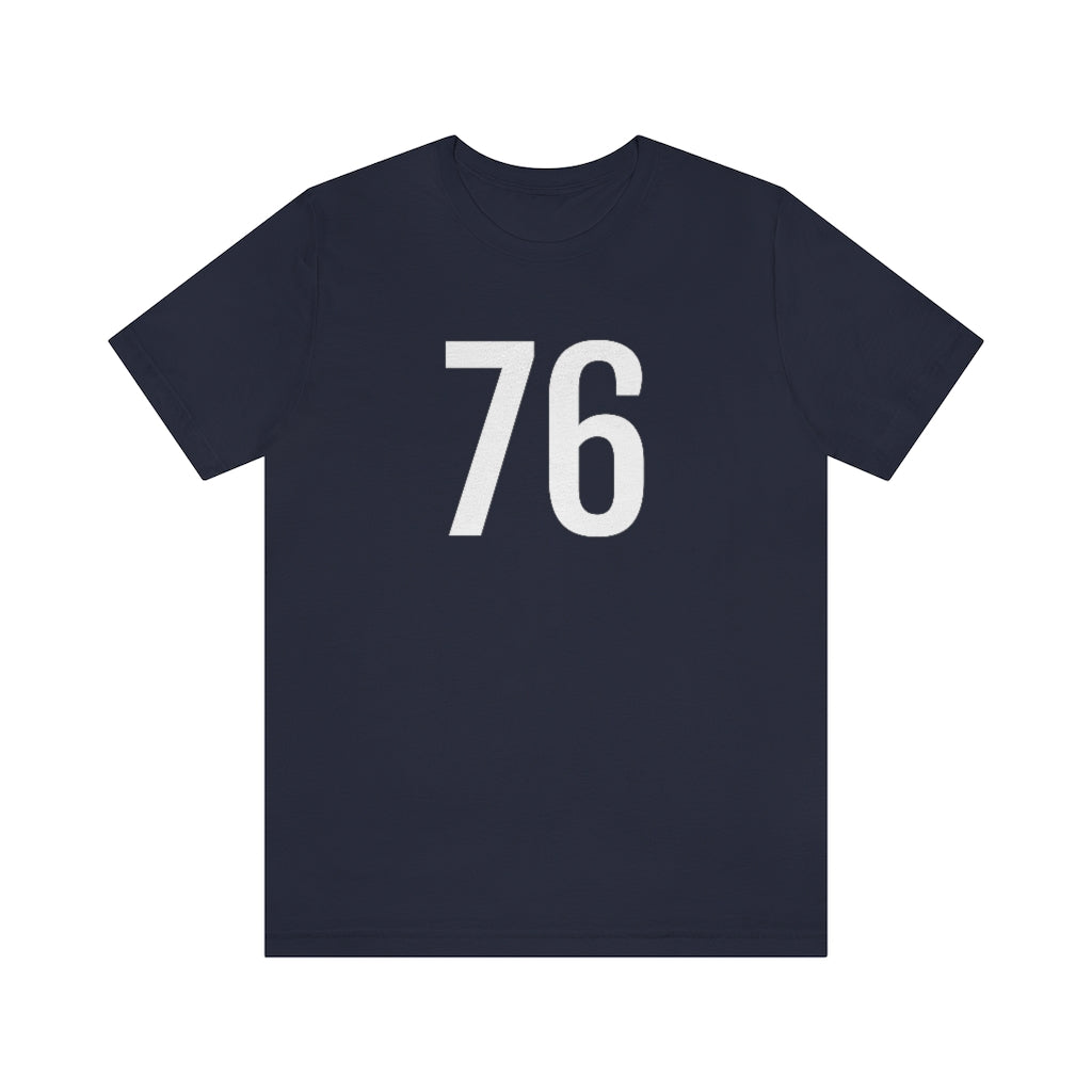 T-Shirt with Number 76 On | Numbered Tee Navy T-Shirt Petrova Designs