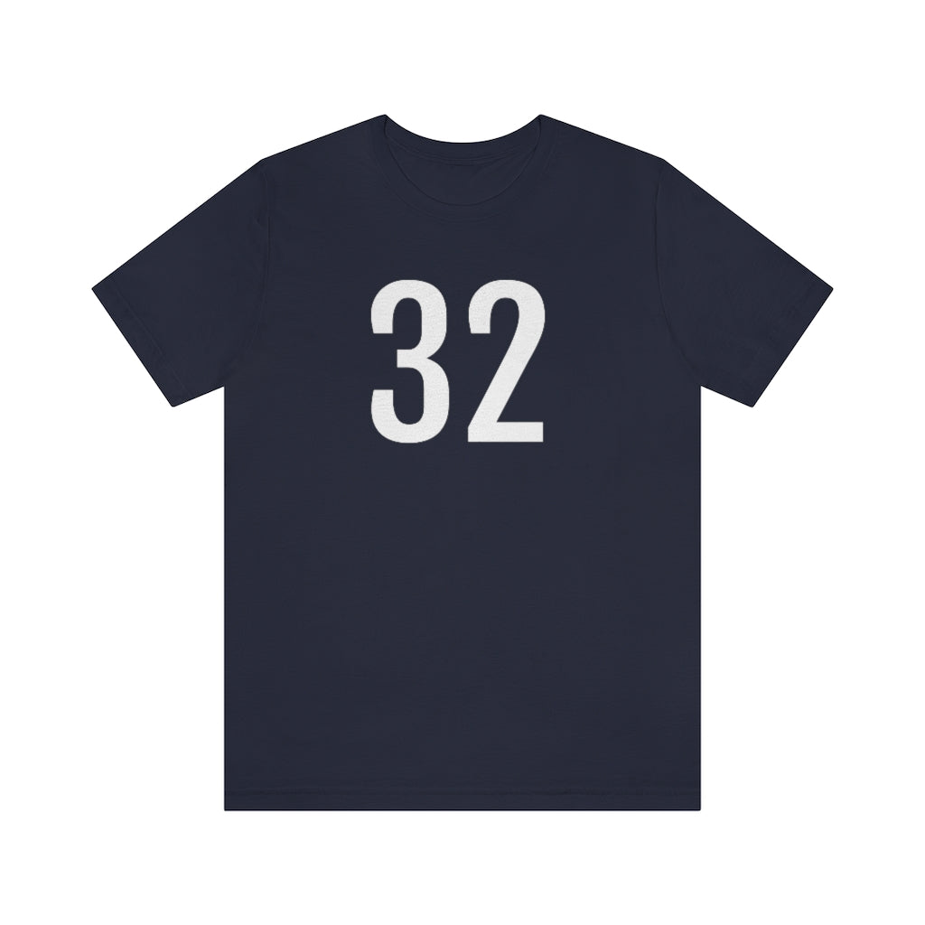 T-Shirt with Number 32 On | Numbered Tee Navy T-Shirt Petrova Designs
