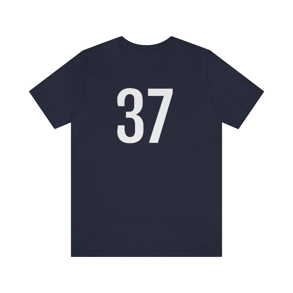 T-Shirt with Number 37 On | Numbered Tee Navy T-Shirt Petrova Designs