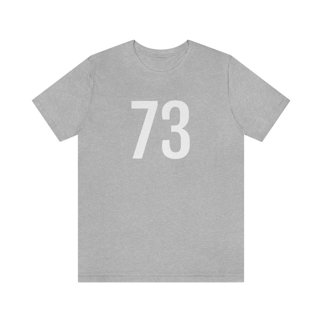 T-Shirt with Number 73 On | Numbered Tee Athletic Heather T-Shirt Petrova Designs
