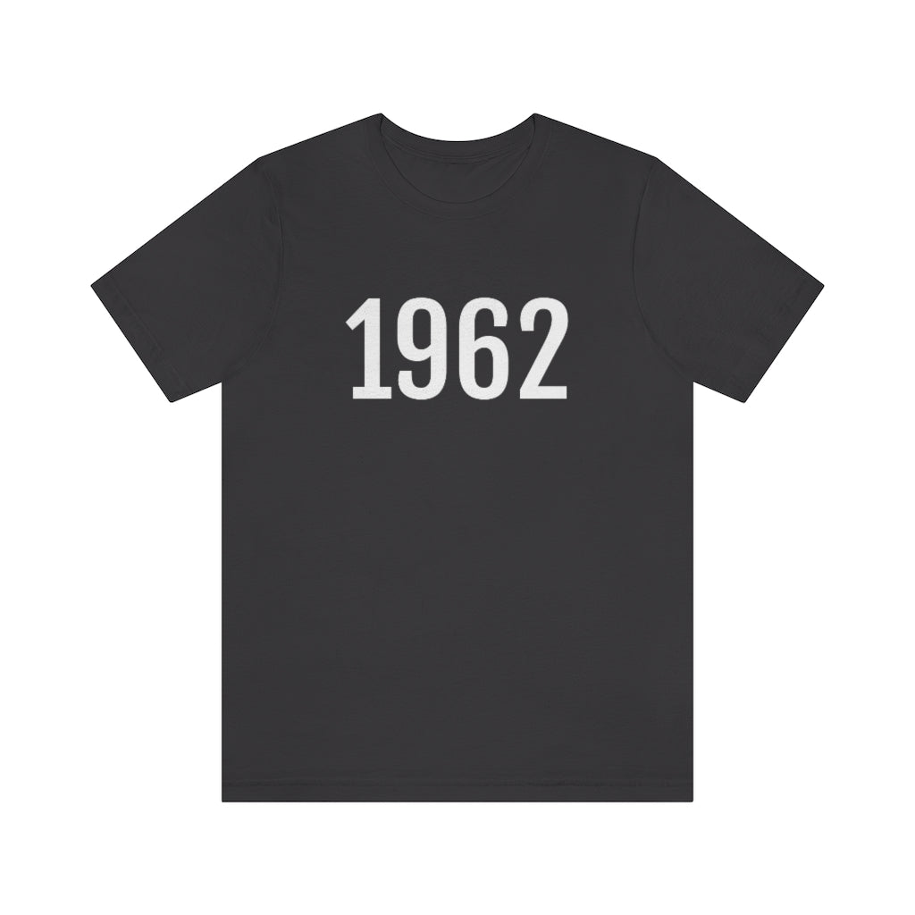 T-Shirt with Number 1962 On | Numbered Tee Dark Grey T-Shirt Petrova Designs