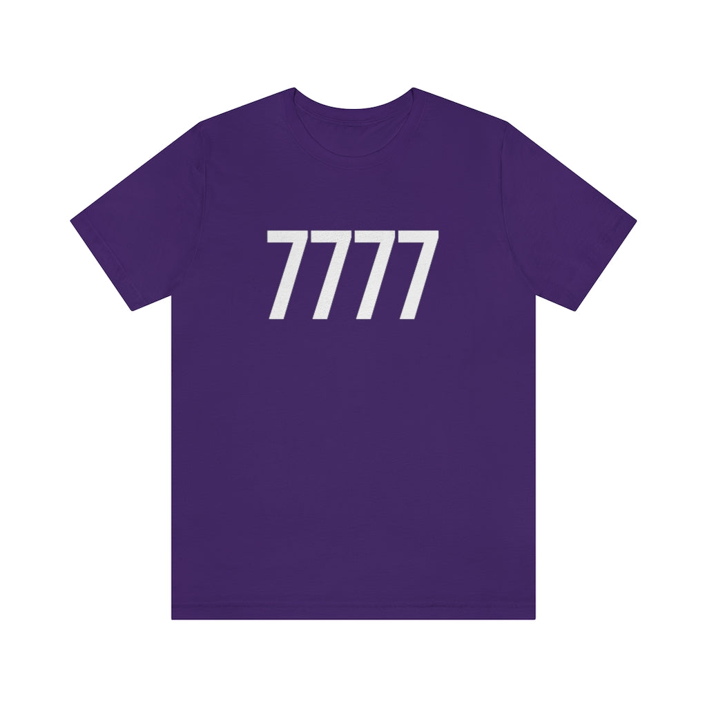 T-Shirt with Number 7777 On | Numbered Tee Team Purple T-Shirt Petrova Designs