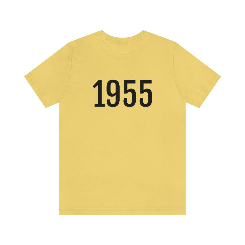 T-Shirt with Number 1955 On | Numbered Tee Yellow T-Shirt Petrova Designs