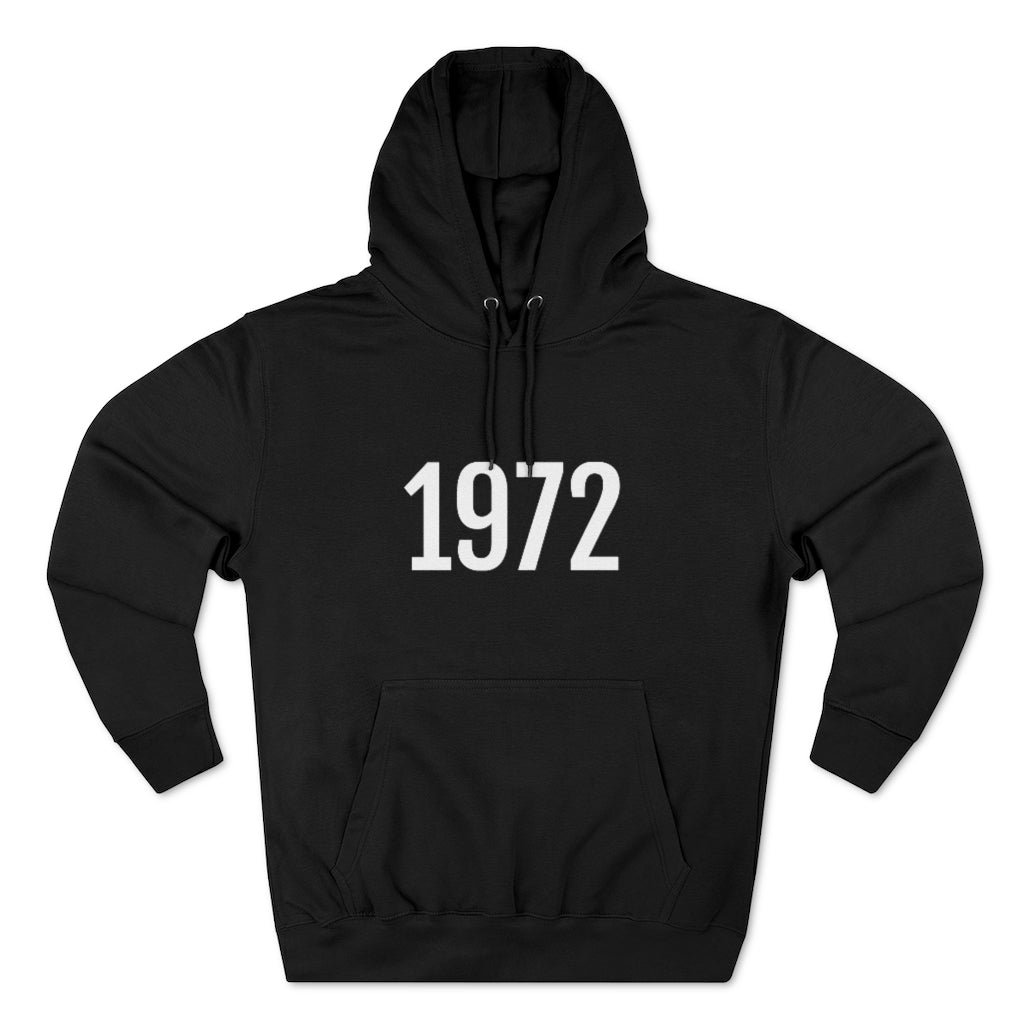 Number 1972 Hoodie | 1972 Sweatshirt with Number On Black Hoodie Petrova Designs