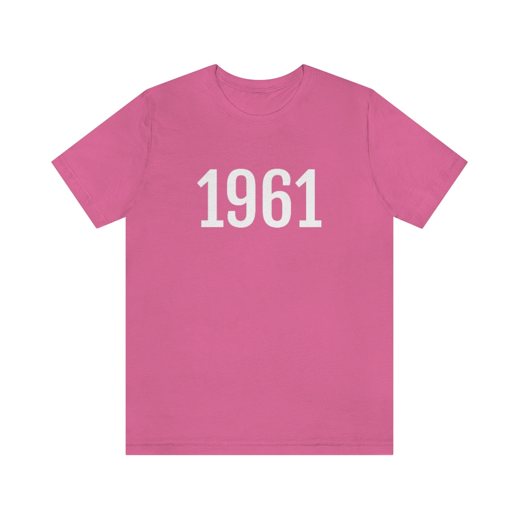 T-Shirt with Number 1961 On | Numbered Tee Charity Pink T-Shirt Petrova Designs