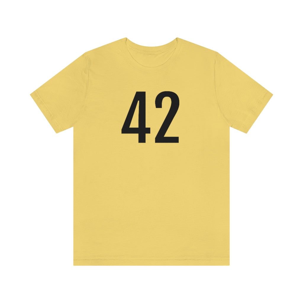 T-Shirt with Number 42 On | Numbered Tee Yellow T-Shirt Petrova Designs