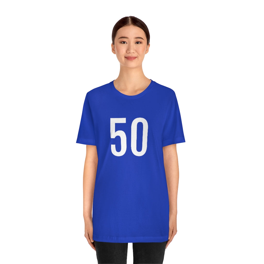 T-Shirt with Number 50 On | Numbered Tee T-Shirt Petrova Designs