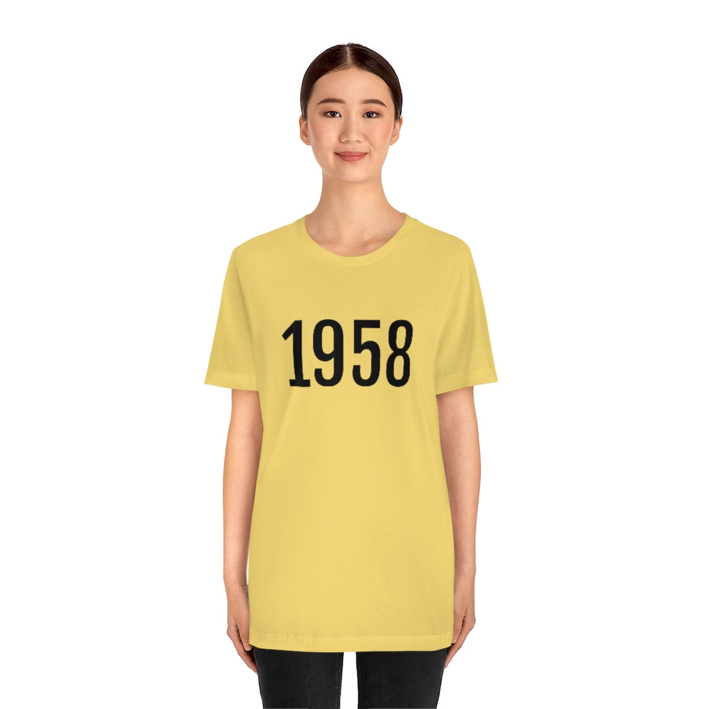 T-Shirt with Number 1958 On | Numbered Tee T-Shirt Petrova Designs