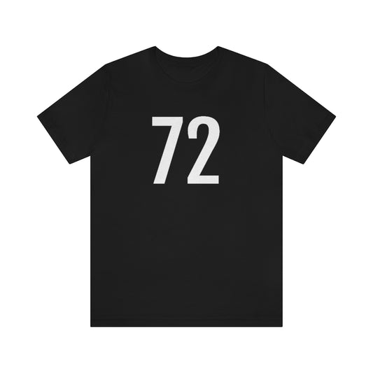T-Shirt with Number 72 On | Numbered Tee Black T-Shirt Petrova Designs