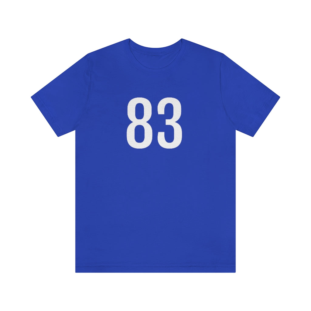 T-Shirt with Number 83 On | Numbered Tee True Royal T-Shirt Petrova Designs