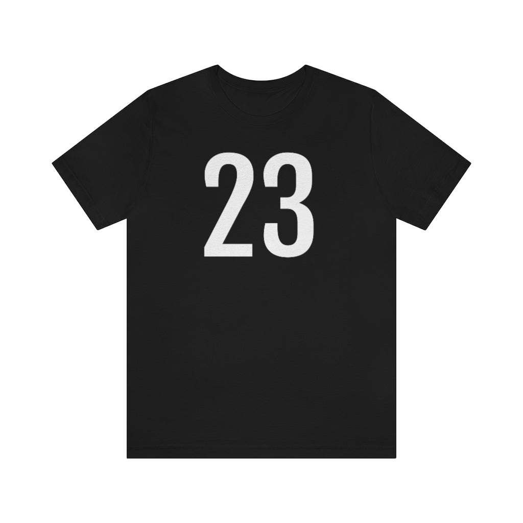 T-Shirt with Number 23 On | Numbered Tee Black T-Shirt Petrova Designs
