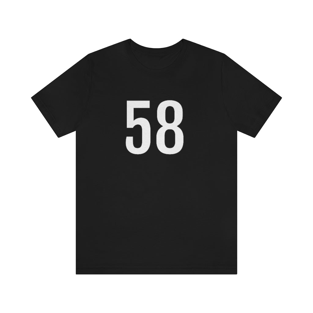T-Shirt with Number 58 On | Numbered Tee Black T-Shirt Petrova Designs