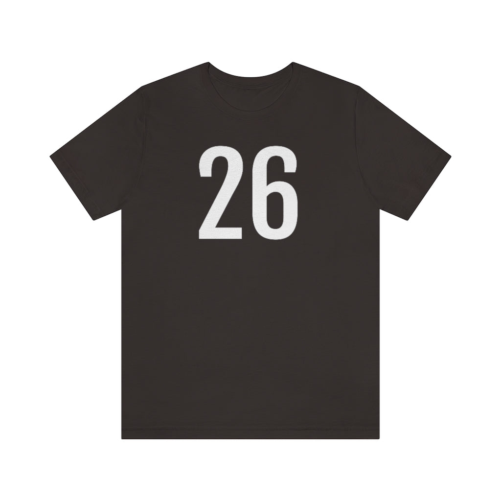 T-Shirt with Number 26 On | Numbered Tee Brown T-Shirt Petrova Designs