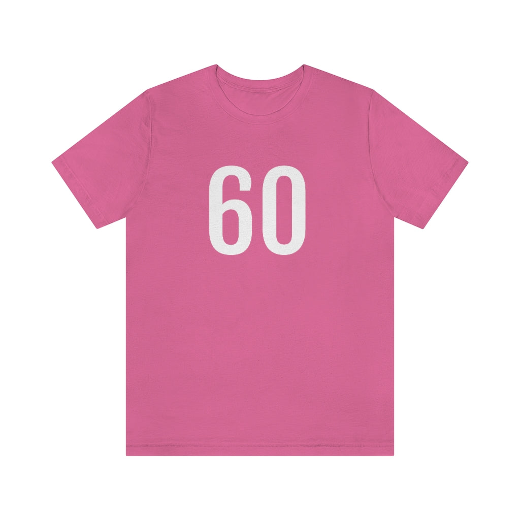 T-Shirt with Number 60 On | Numbered Tee Charity Pink T-Shirt Petrova Designs