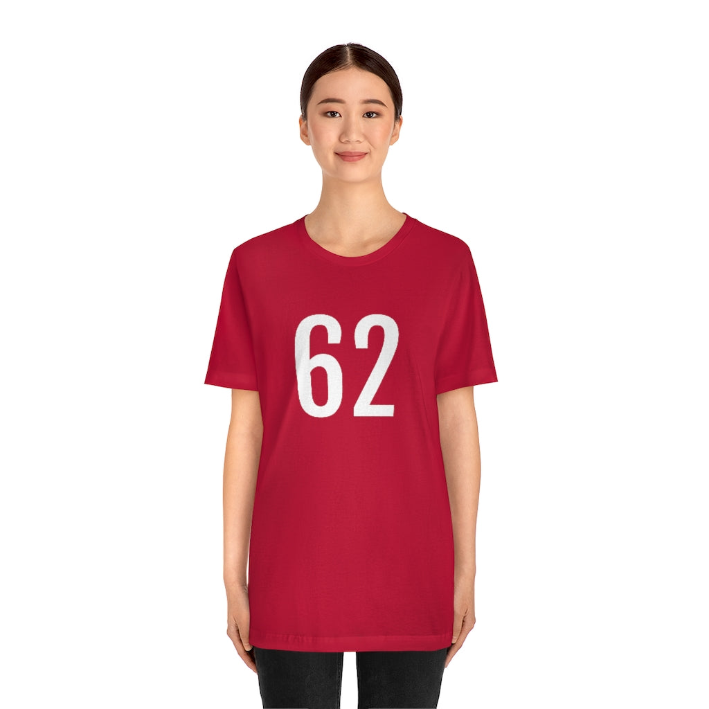 T-Shirt with Number 62 On | Numbered Tee T-Shirt Petrova Designs