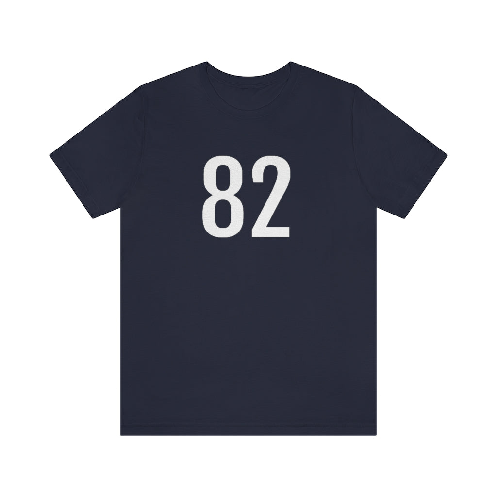 T-Shirt with Number 82 On | Numbered Tee Navy T-Shirt Petrova Designs