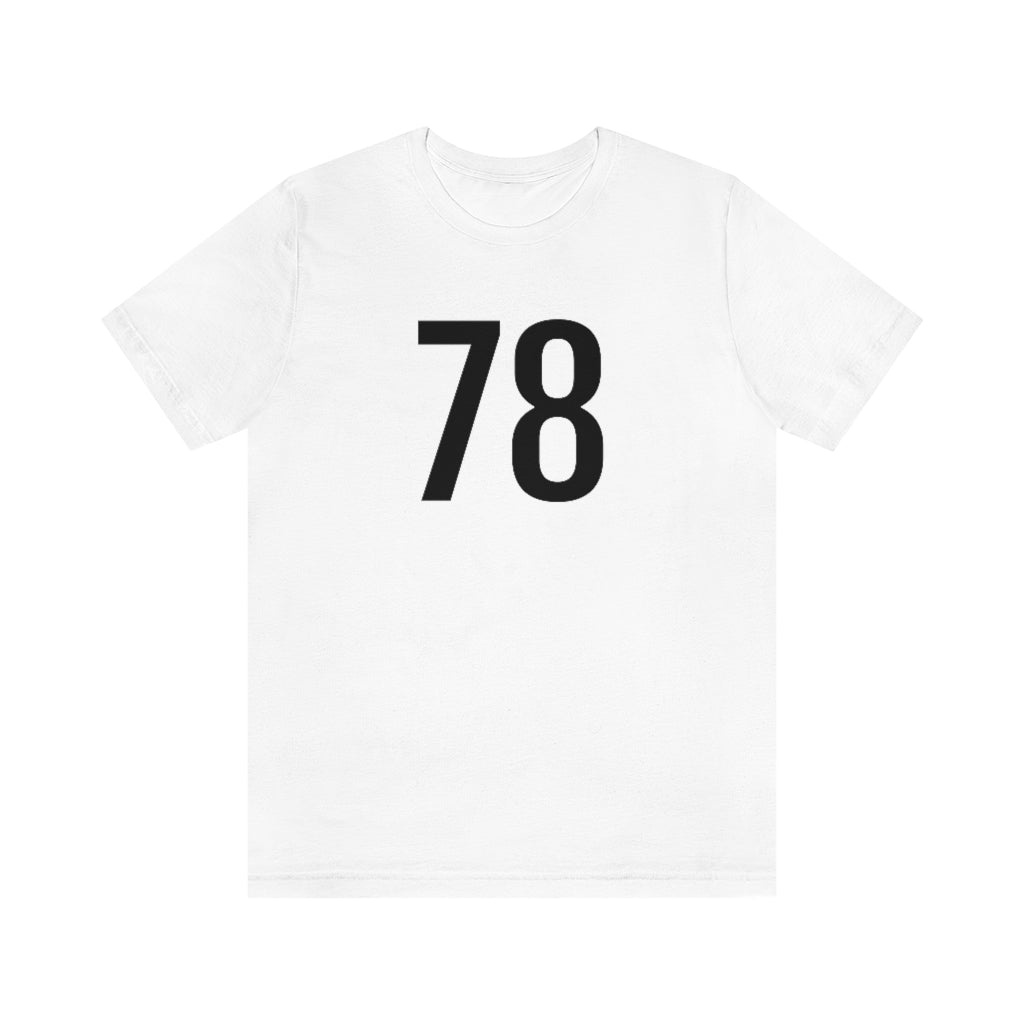 T-Shirt with Number 78 On | Numbered Tee White T-Shirt Petrova Designs
