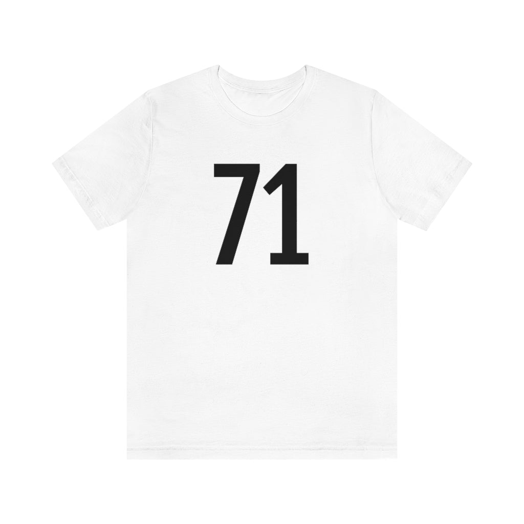 T-Shirt with Number 71 On | Numbered Tee White T-Shirt Petrova Designs
