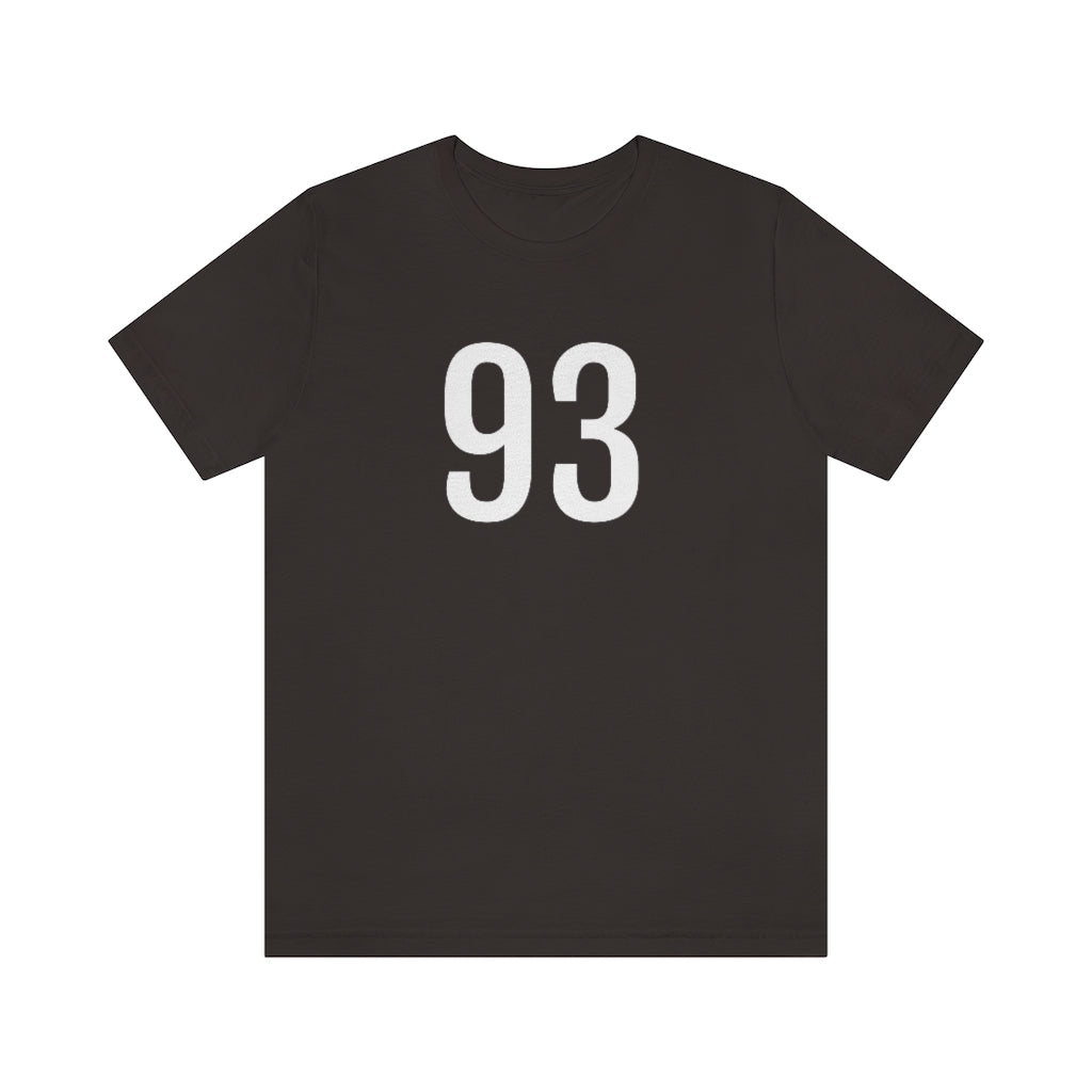 T-Shirt with Number 93 On | Numbered Tee Brown T-Shirt Petrova Designs