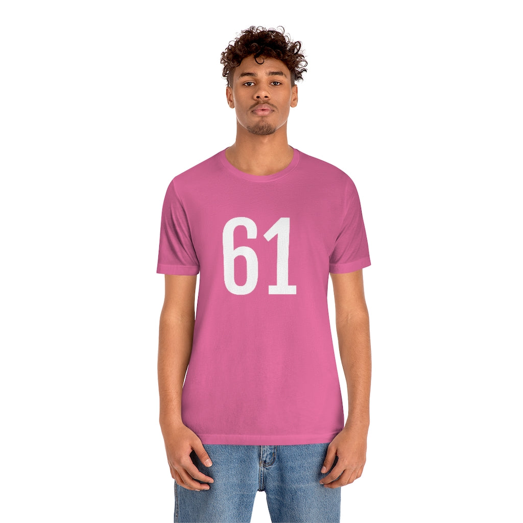 T-Shirt with Number 61 On | Numbered Tee T-Shirt Petrova Designs
