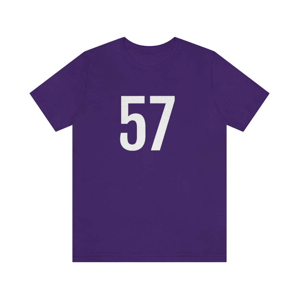 T-Shirt with Number 57 On | Numbered Tee Team Purple T-Shirt Petrova Designs