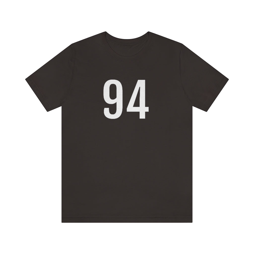 T-Shirt with Number 94 On | Numbered Tee Brown T-Shirt Petrova Designs
