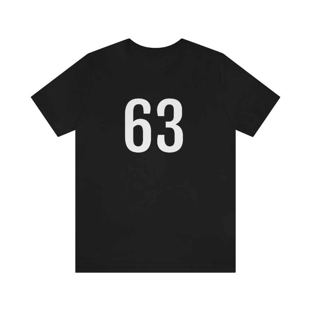 T-Shirt with Number 63 On | Numbered Tee Black T-Shirt Petrova Designs