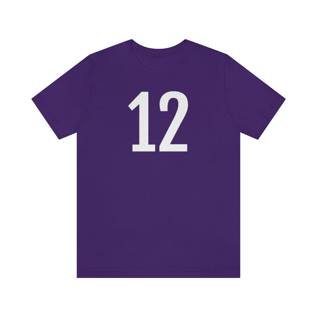 T-Shirt with Number 12 On | Numbered Tee Team Purple T-Shirt Petrova Designs