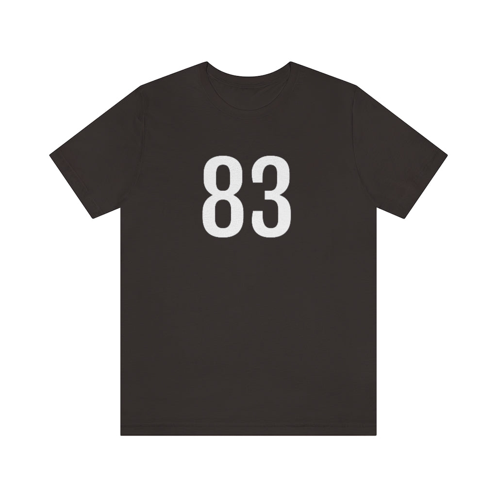 T-Shirt with Number 83 On | Numbered Tee Brown T-Shirt Petrova Designs