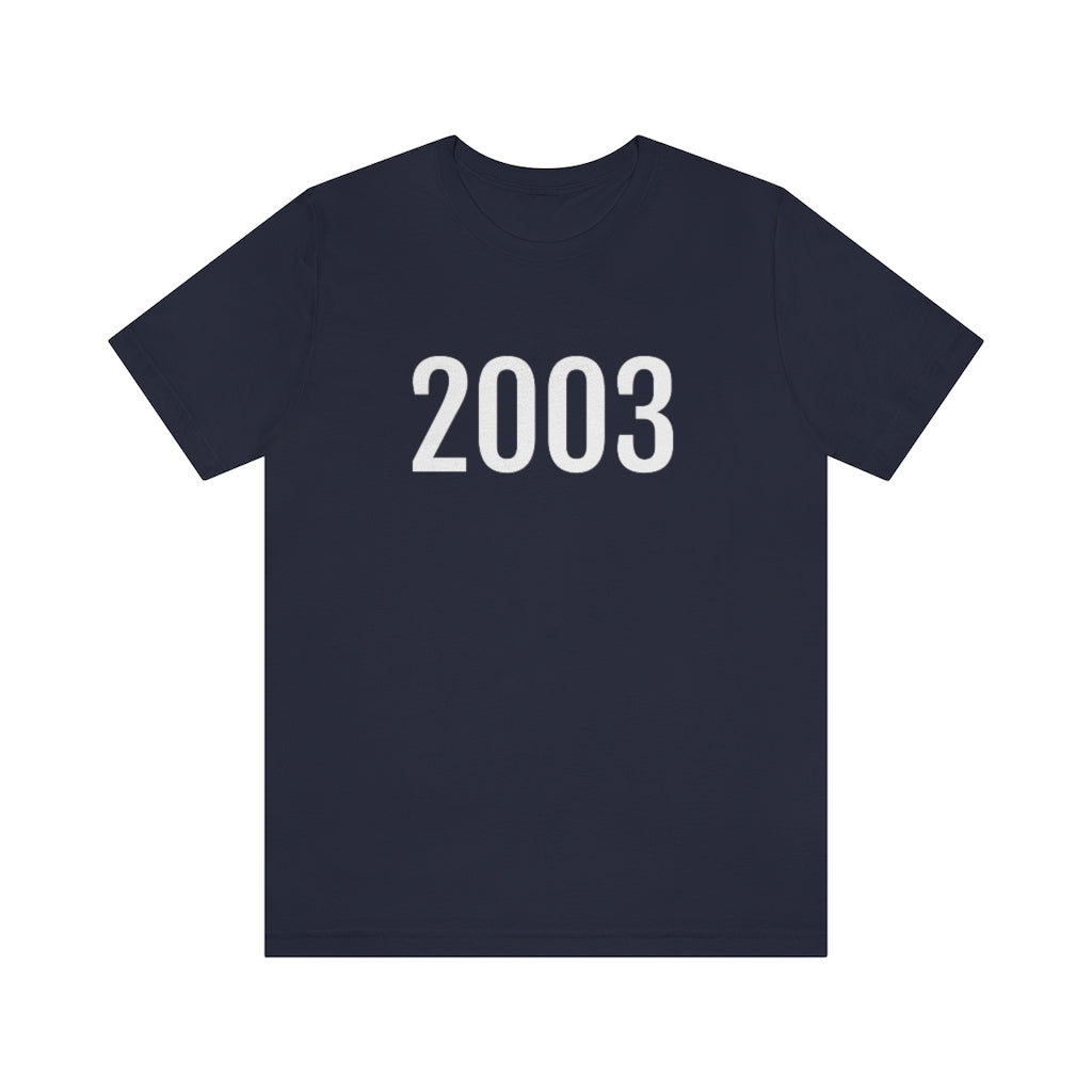T-Shirt with Number 2003 On | Numbered Tee Navy T-Shirt Petrova Designs