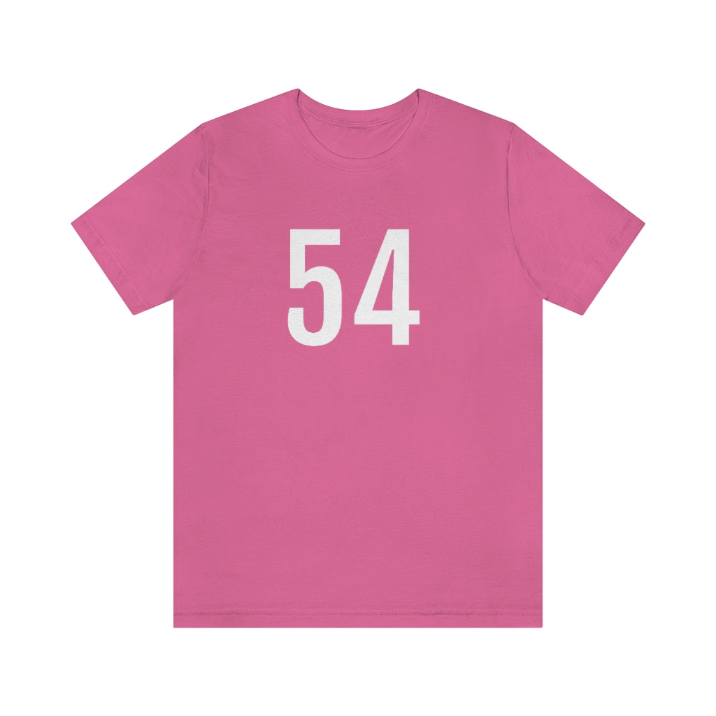 T-Shirt with Number 54 On | Numbered Tee Charity Pink T-Shirt Petrova Designs