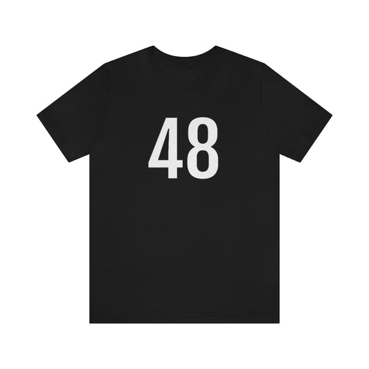 T-Shirt with Number 48 On | Numbered Tee Black T-Shirt Petrova Designs
