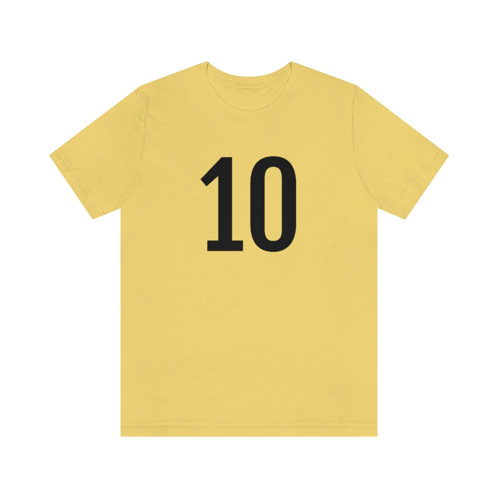 T-Shirt with Number 10 On | Numbered Tee Yellow T-Shirt Petrova Designs