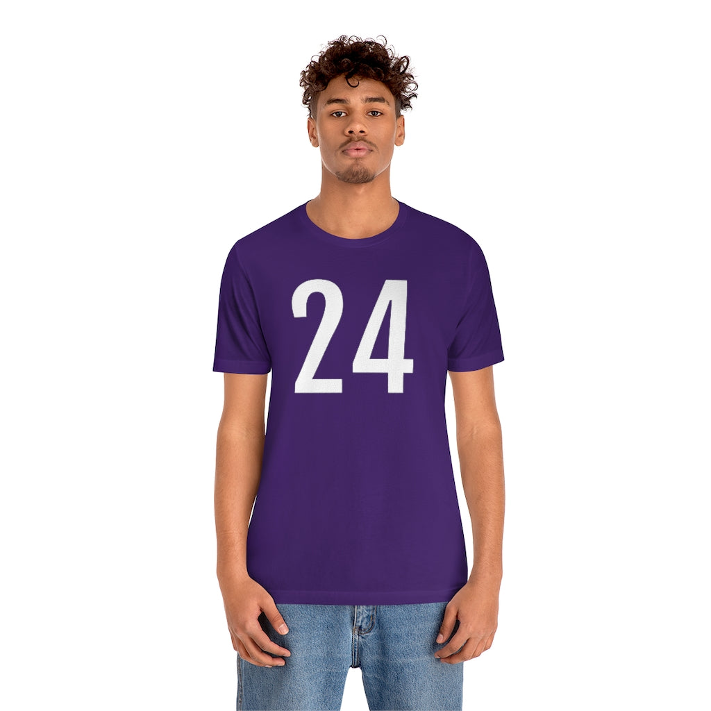 T-Shirt with Number 24 On | Numbered Tee T-Shirt Petrova Designs