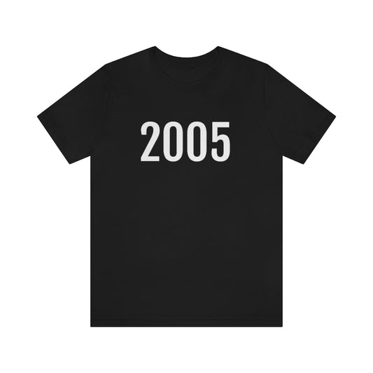 T-Shirt with Number 2005 On | Numbered Tee Black T-Shirt Petrova Designs